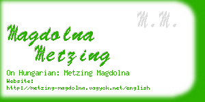 magdolna metzing business card